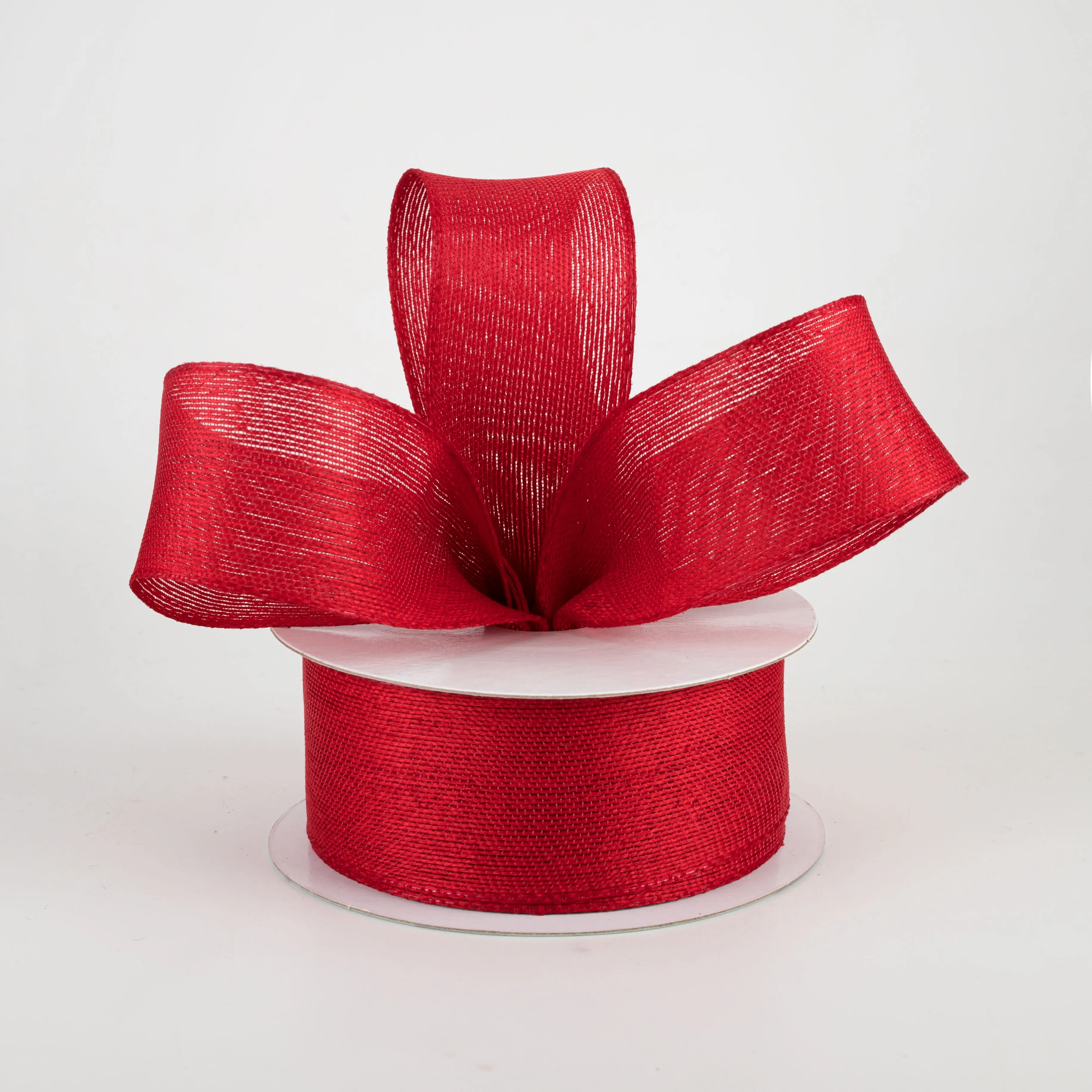 1.5" Classic Faux Jute Ribbon: Burgundy Red (10 Yards)