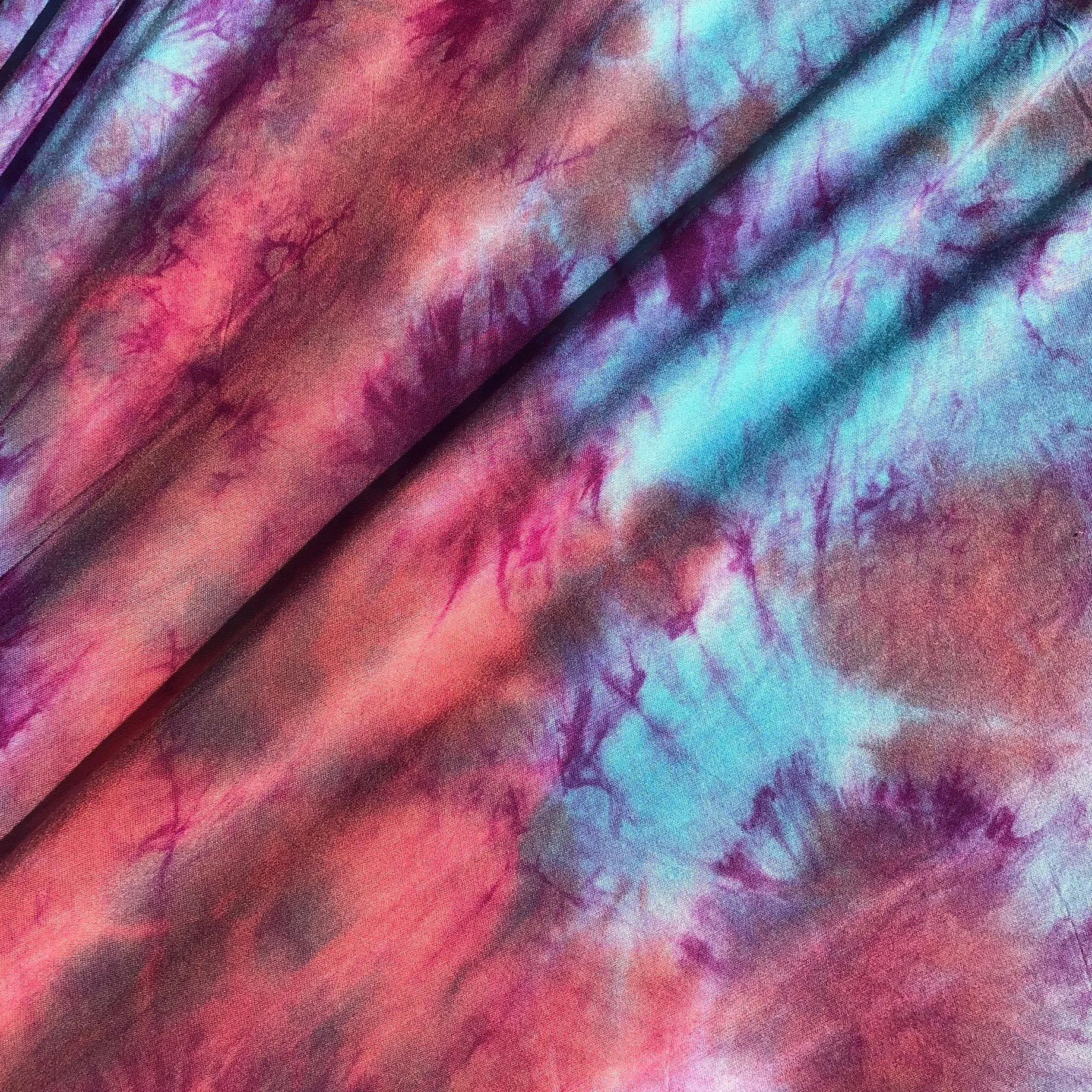 60” Bamboo 4-Way Stretch with Spandex Watermelon Cotton Candy Tie Dye Tie Dyed Apparel Jersey Knit Fabric By the Yard