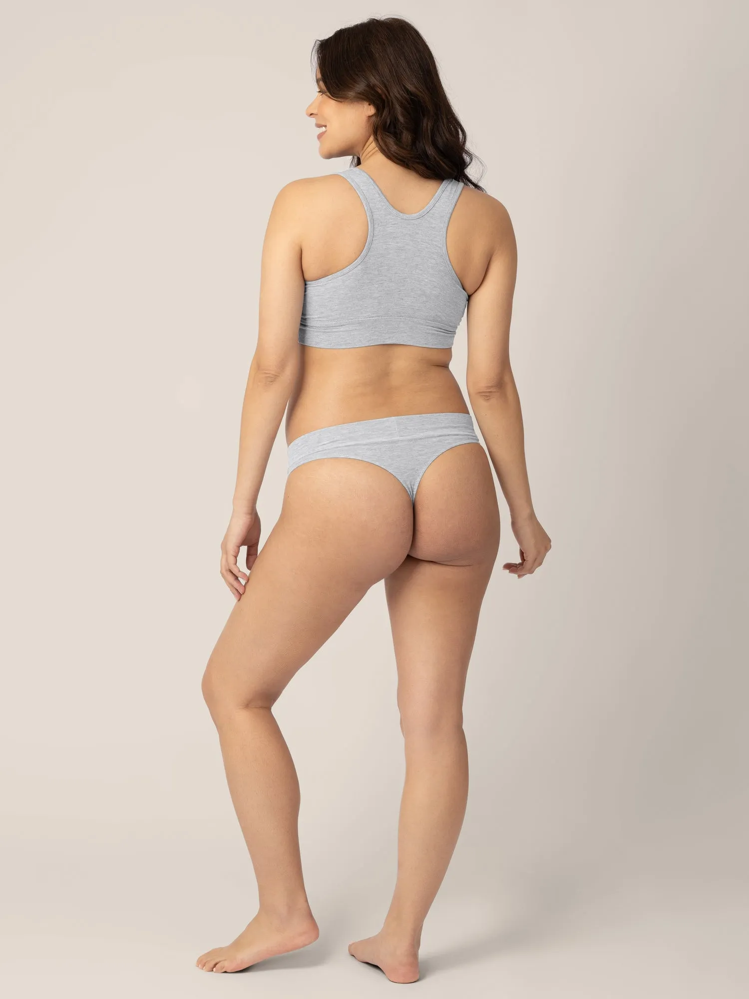 Bamboo Maternity & Postpartum Thong | Grey Heather