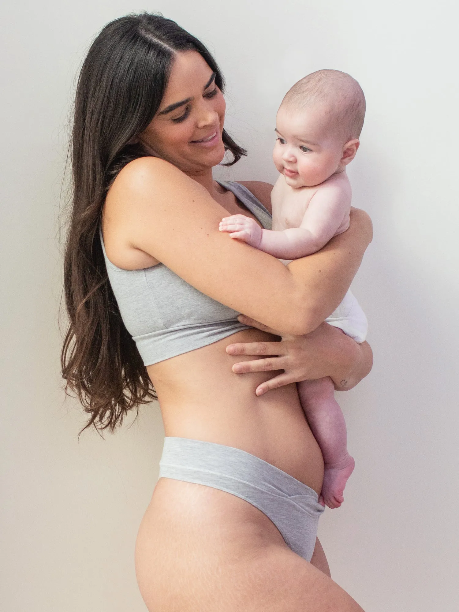 Bamboo Maternity & Postpartum Thong | Grey Heather