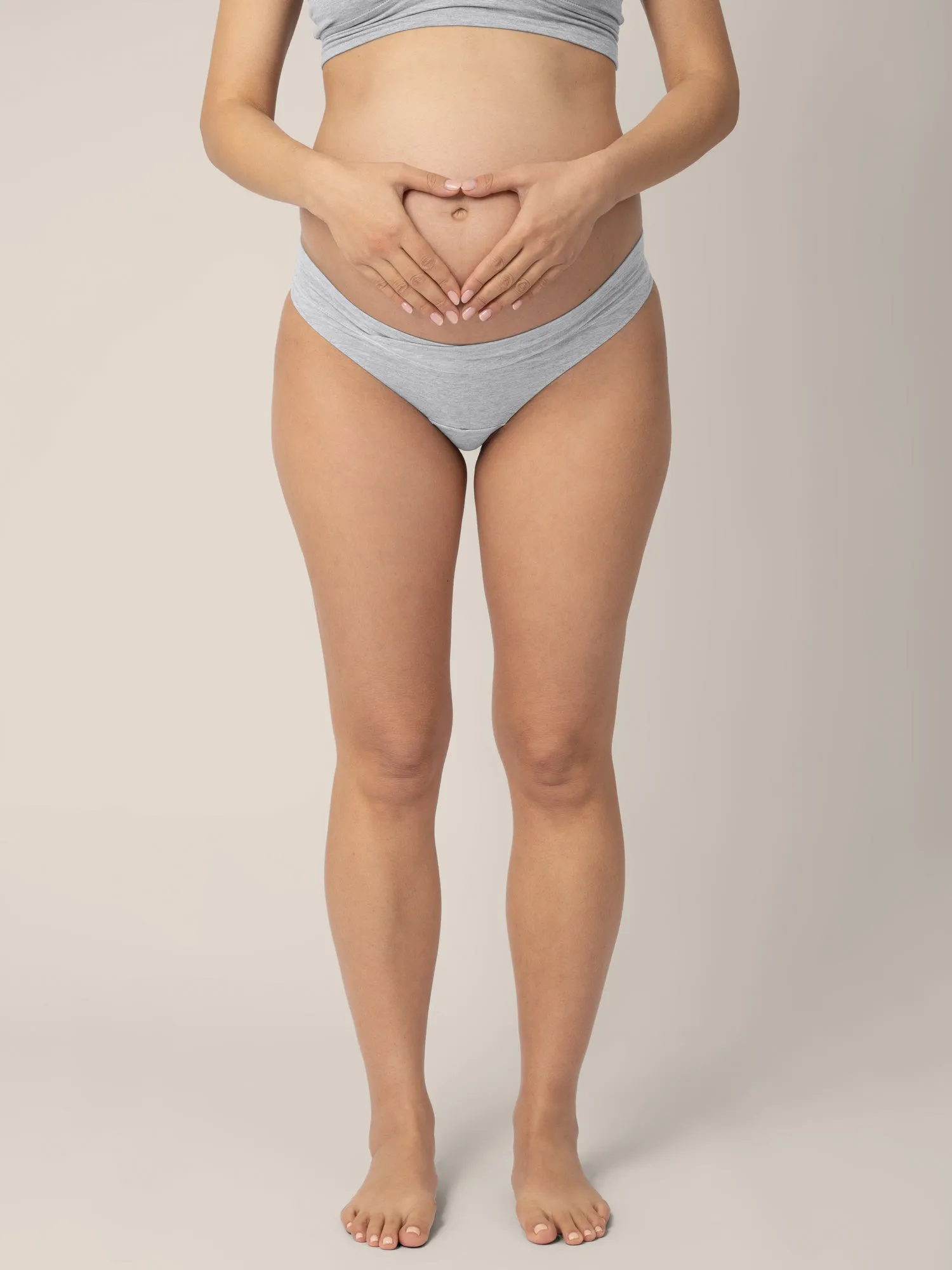 Bamboo Maternity & Postpartum Thong | Grey Heather