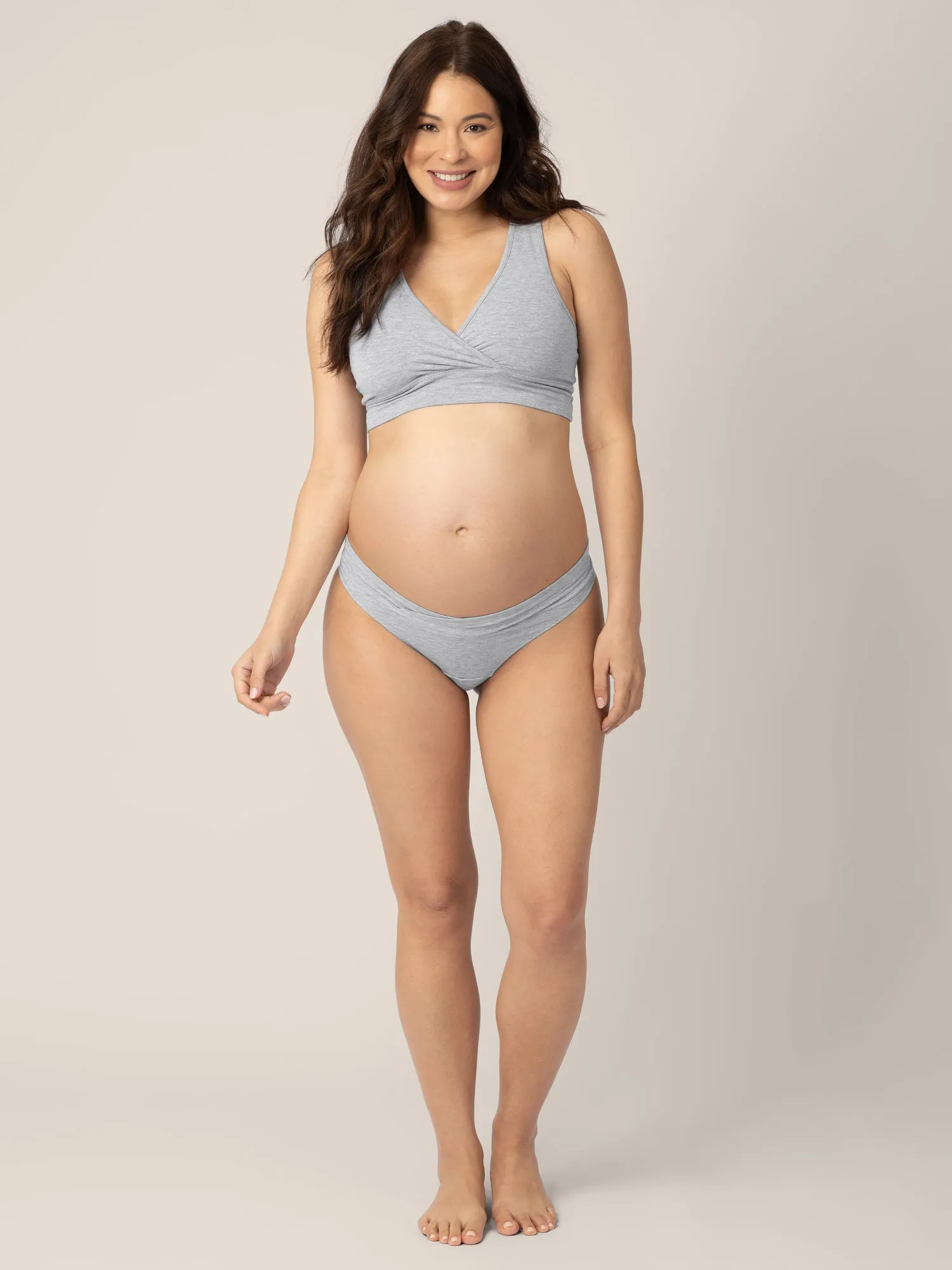 Bamboo Maternity & Postpartum Thong | Grey Heather