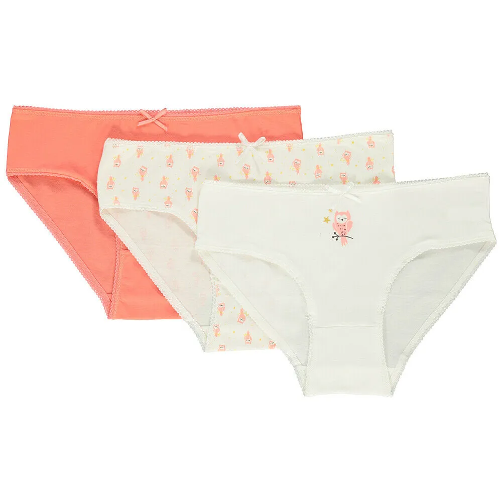 Bebetto Girls Briefs Little Owl 3-Pack (2-7yrs)