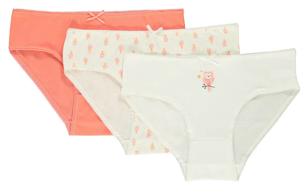 Bebetto Girls Briefs Little Owl 3-Pack (2-7yrs)