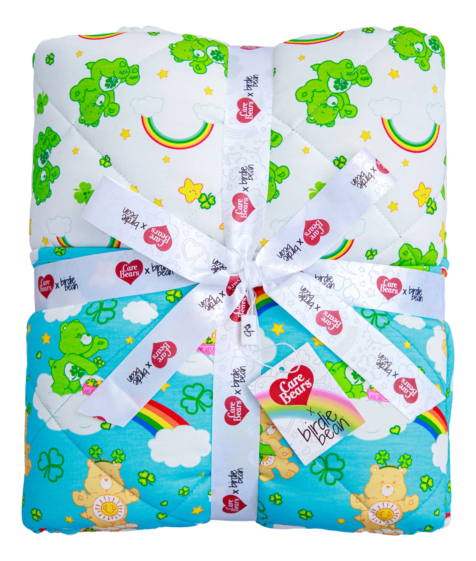 Birdie Bean Care Bears™ St. Patrick's Day Rainbow Print Toddler Birdie Quilt Blanket