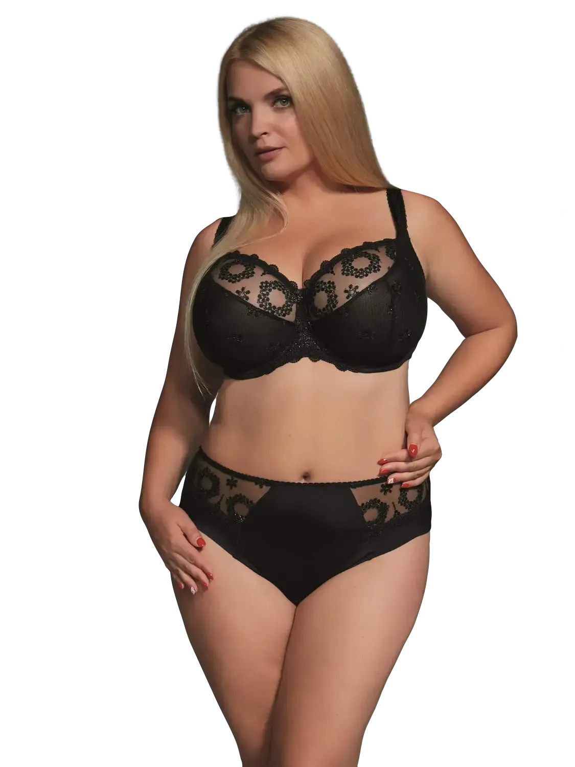 Black Fortuna Soft Cup Bra in bands 30 through 42