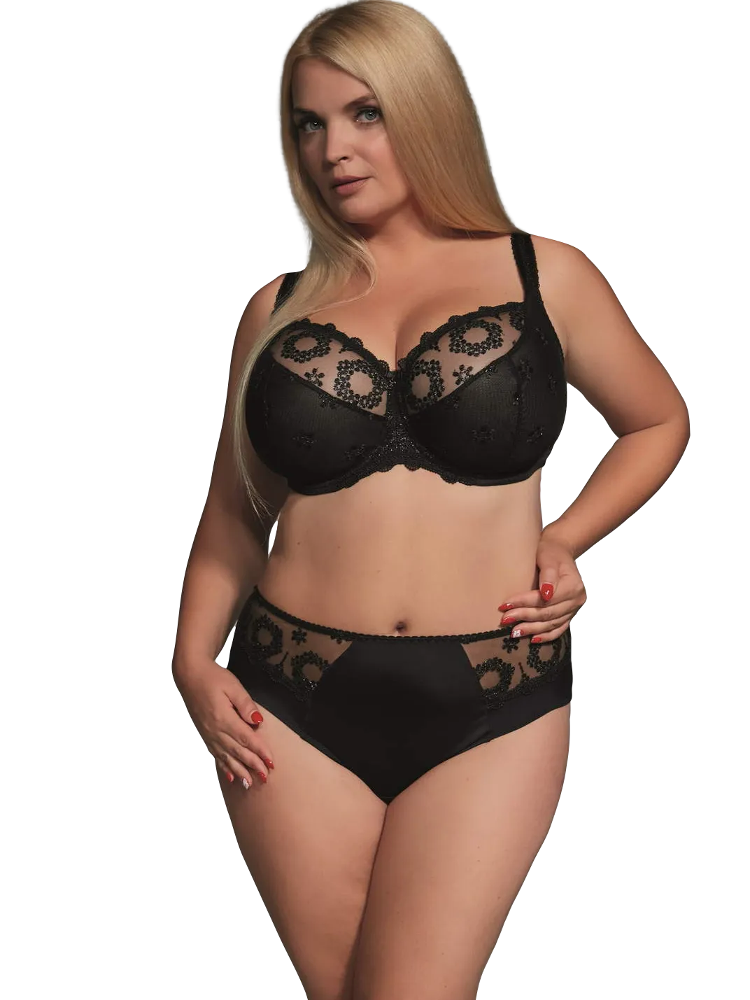 Black Fortuna Soft Cup Bra in bands 30 through 42