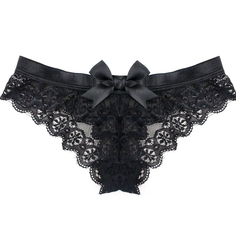 Bowknot lace thong