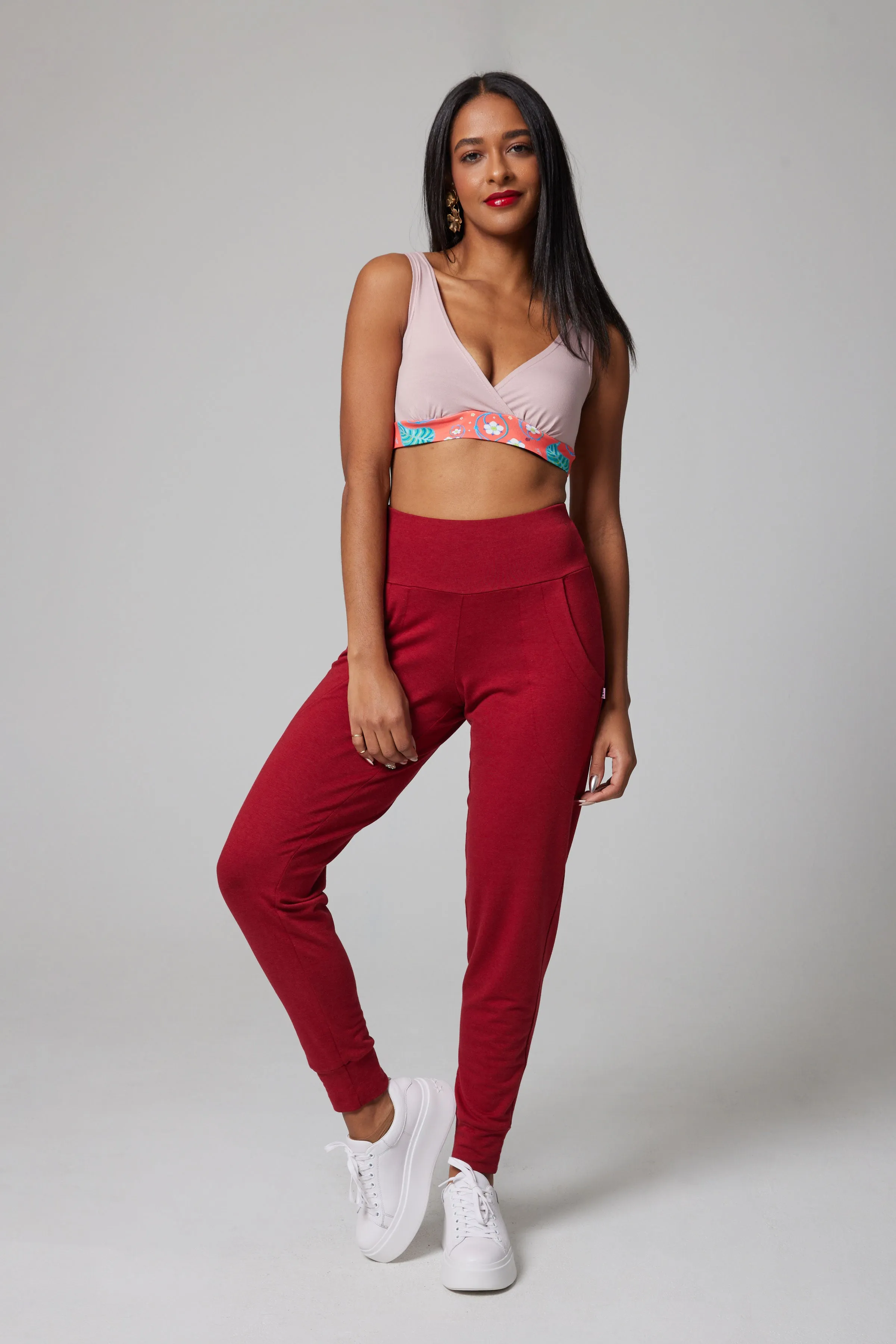 Bralette - Organic Cotton -Pink/Strawberry Coral