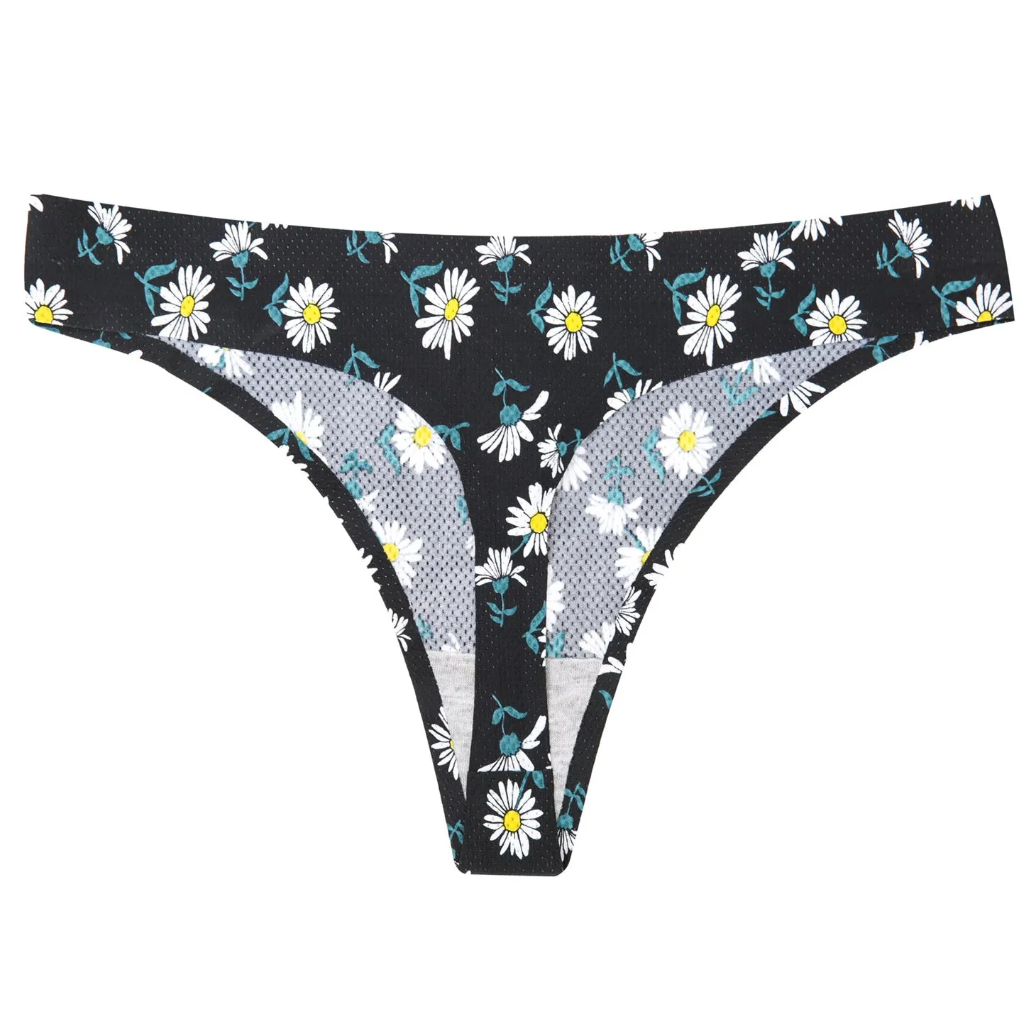 Breathable Printed Seamless Floral Briefs For Women