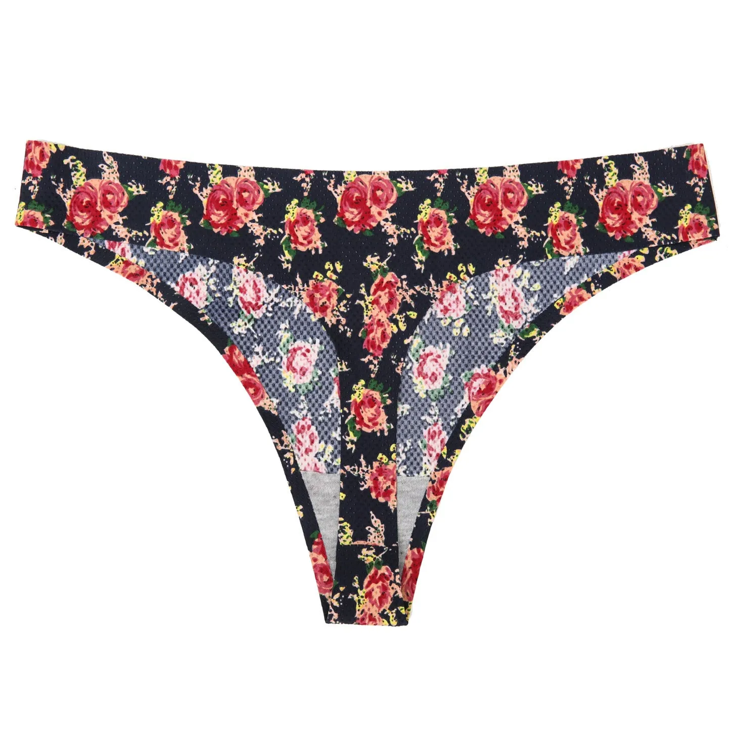 Breathable Printed Seamless Floral Briefs For Women