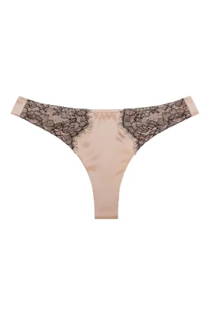 Chantilly Lace Bisque Silk Thong