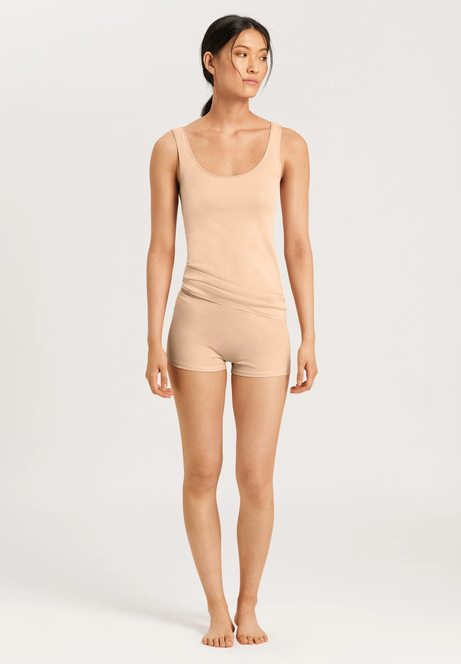 Cotton Seamless Cotton Boyleg | Beige 71631-274