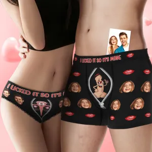 Custom Face Underwear Personalised Boxer Briefs and Panties I SUCKED IT SO IT'S MINE Valentine's Day Gifts for Couple