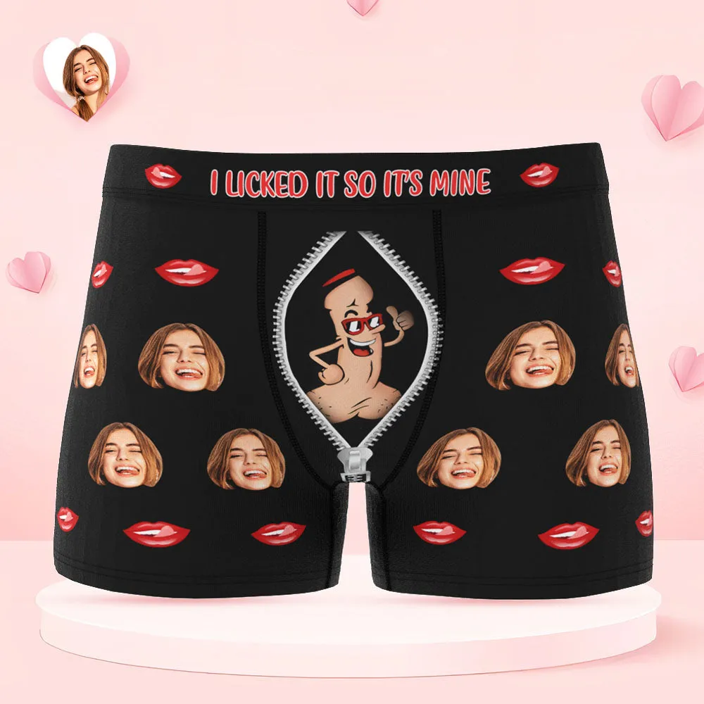 Custom Face Underwear Personalised Boxer Briefs and Panties I SUCKED IT SO IT'S MINE Valentine's Day Gifts for Couple