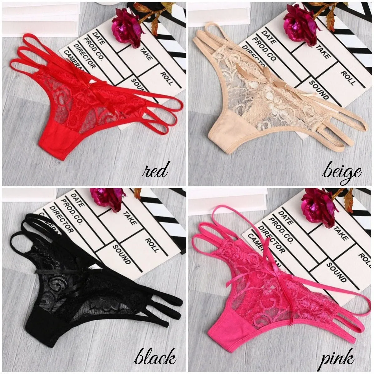 Elegant Ribbon Lace Thong - Bundle Exclusive Offer