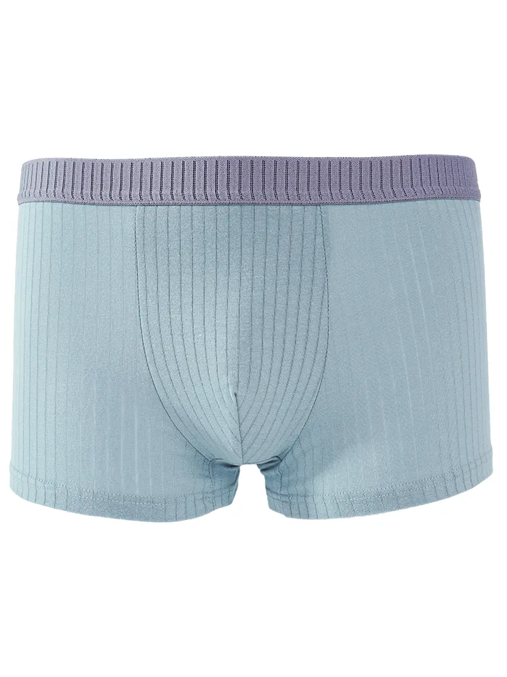 Fashion Stripe Solid Color Cotton Boxers for Men - SF1091