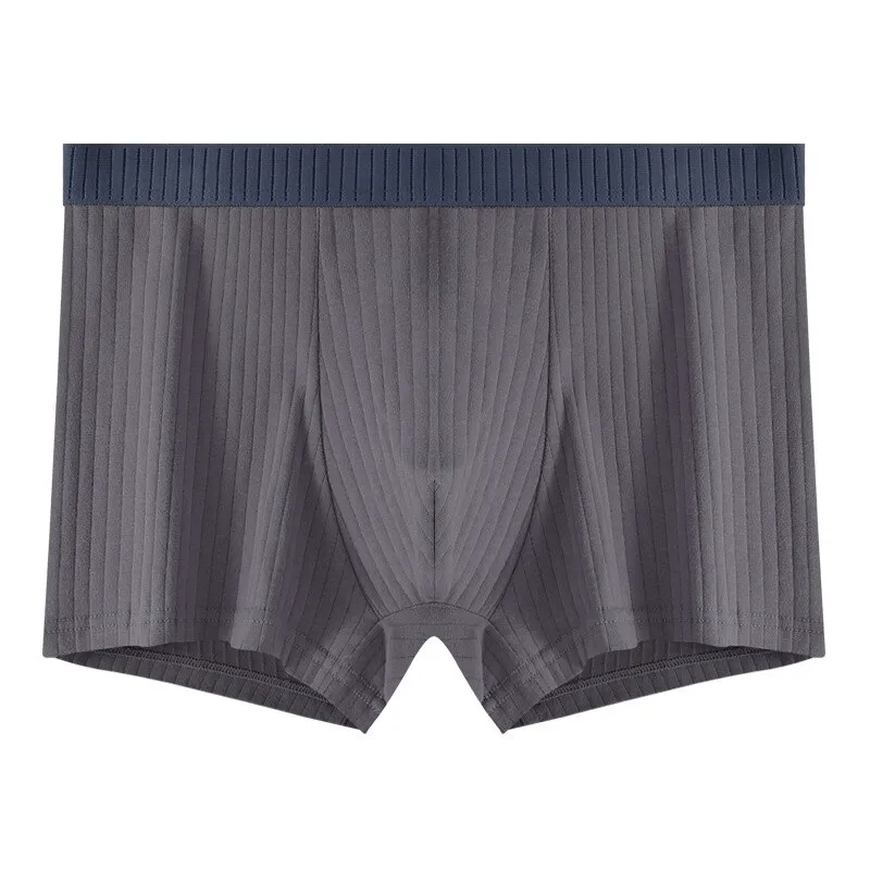 Fashion Stripe Solid Color Cotton Boxers for Men - SF1091