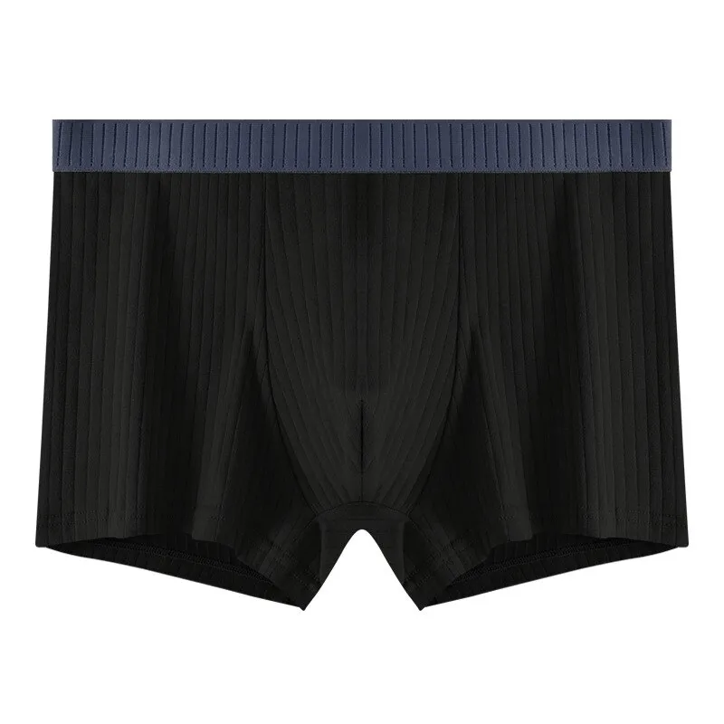 Fashion Stripe Solid Color Cotton Boxers for Men - SF1091