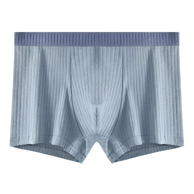 Fashion Stripe Solid Color Cotton Boxers for Men - SF1091