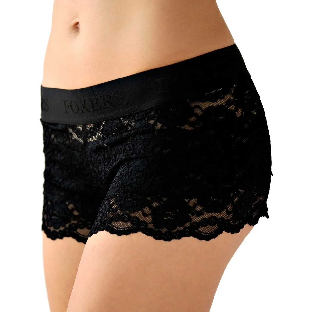 Foxers Lace Boxers in Black