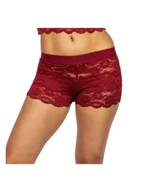 Foxers Lace Boxers in Cherry