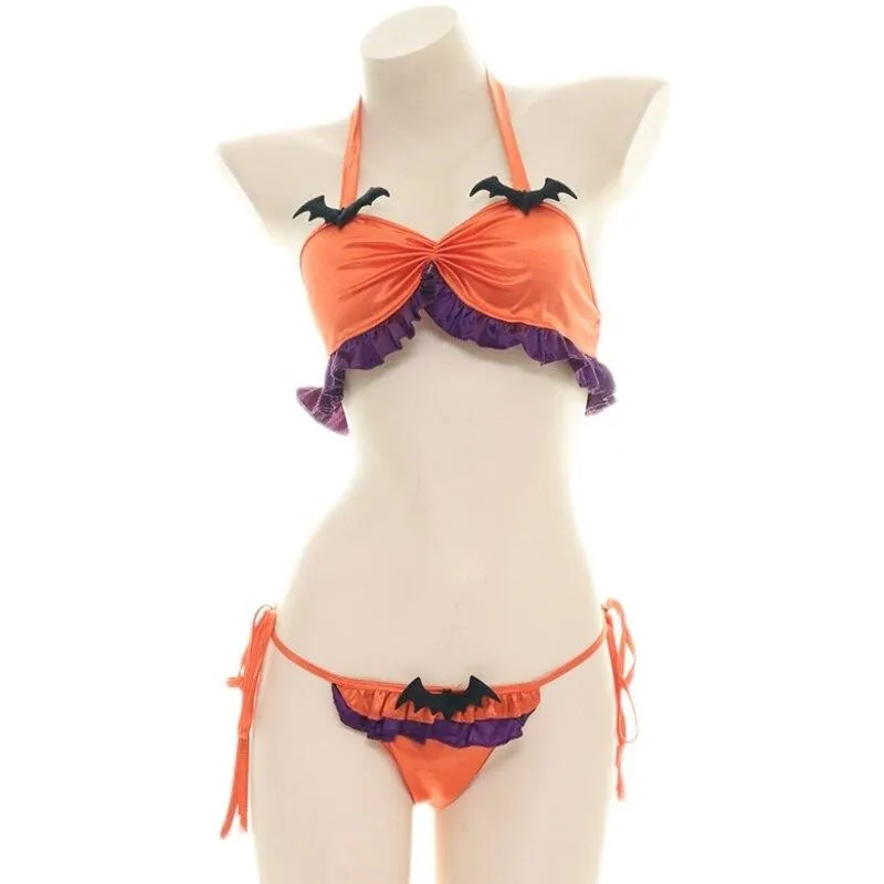 Halloween Ruffled Devil Lingerie Set