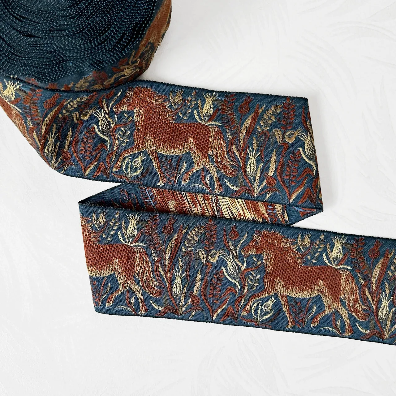 Horse, Organic Cotton Jacquard Ribbon