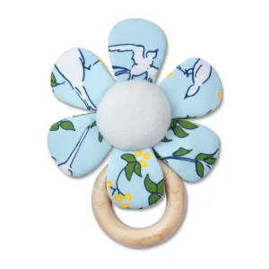 Lala Curio Teething Rattle - Enchanted Leaves Blue