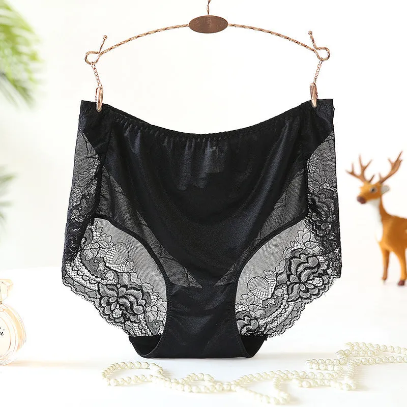 Large size high waist mesh panties