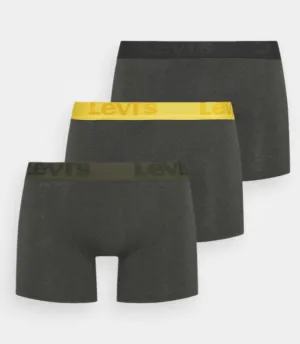 Levis -  3 Pack Grey Boxers, Yellow/Navy/Green