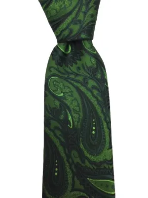 Luxurious Green Paisley 2XL Men's Tie