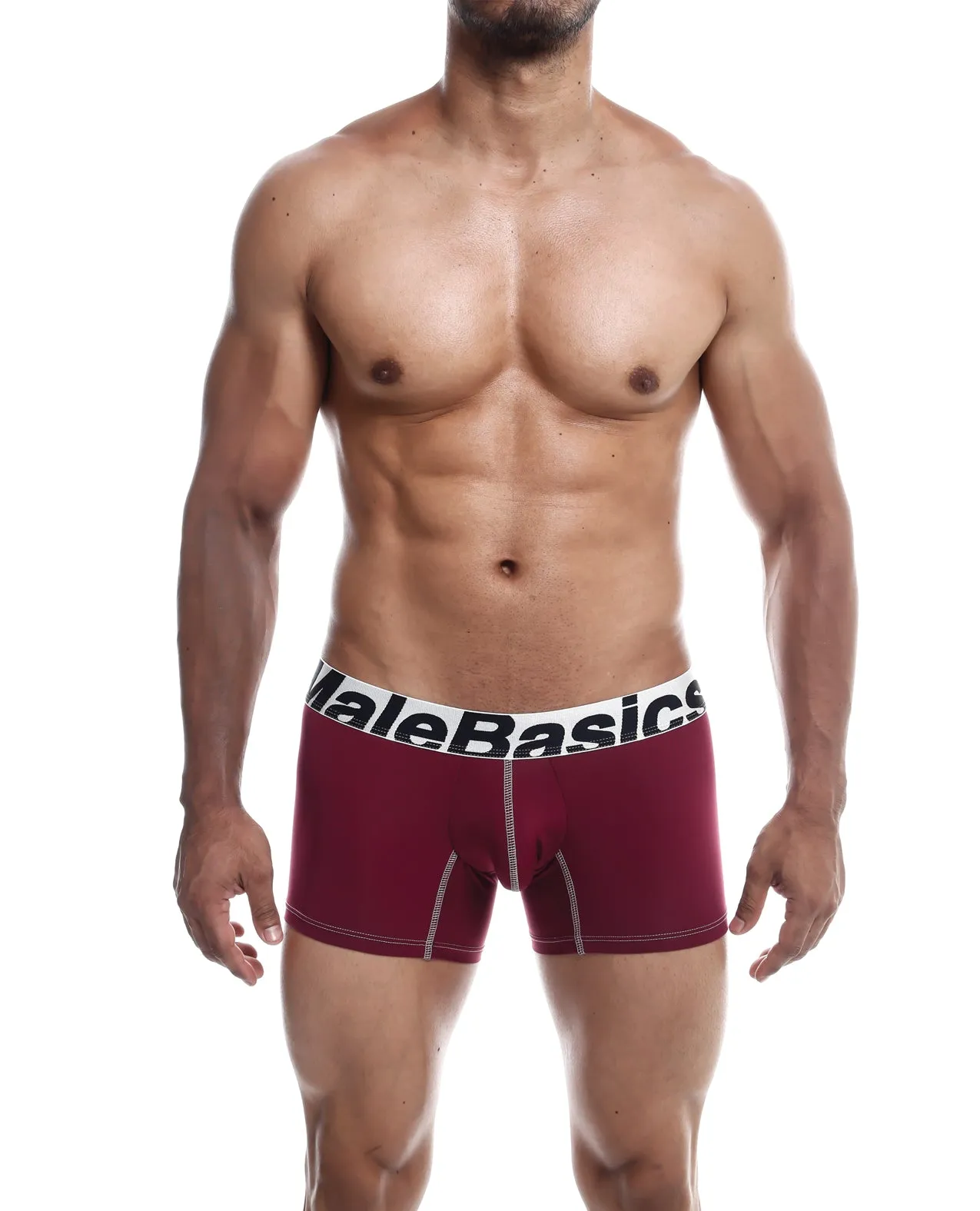 Male Basics Performance Boxer Burgundy XL