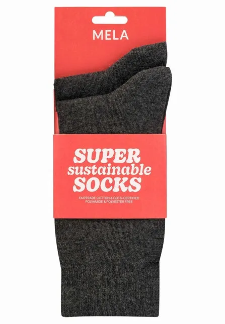 MELAWEAR 2 pack basic socks anthracite melange unisex