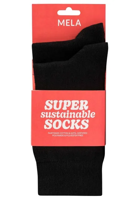 MELAWEAR 2 pack basic socks black unisex