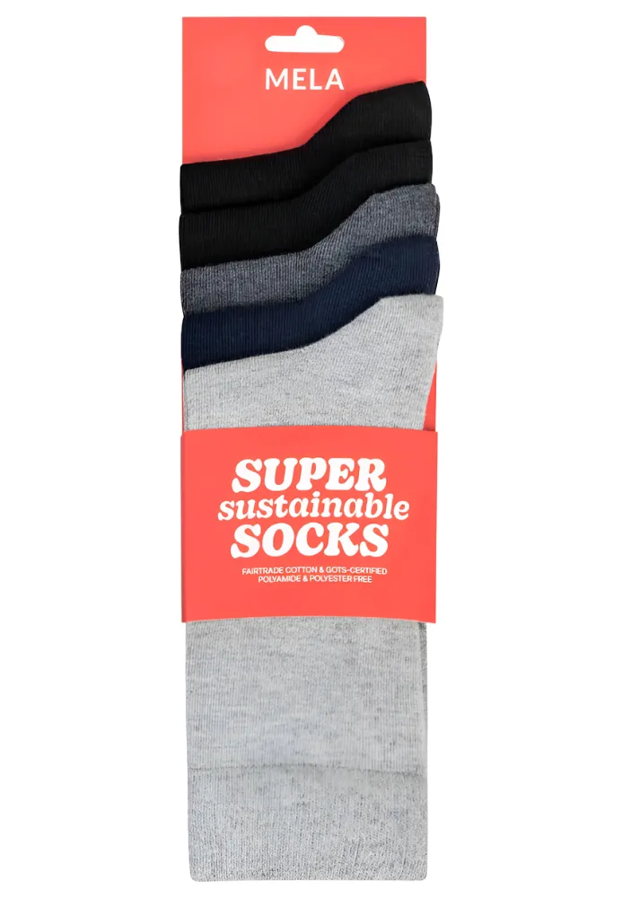 MELAWEAR 5 pack basic socks mix dark classics unisex