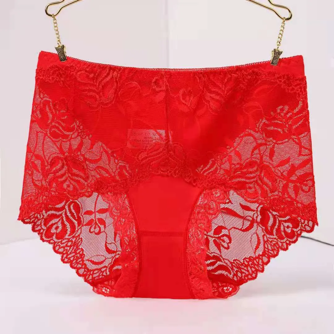 Mid-high-waist Lace Panties For Ladies Sexy