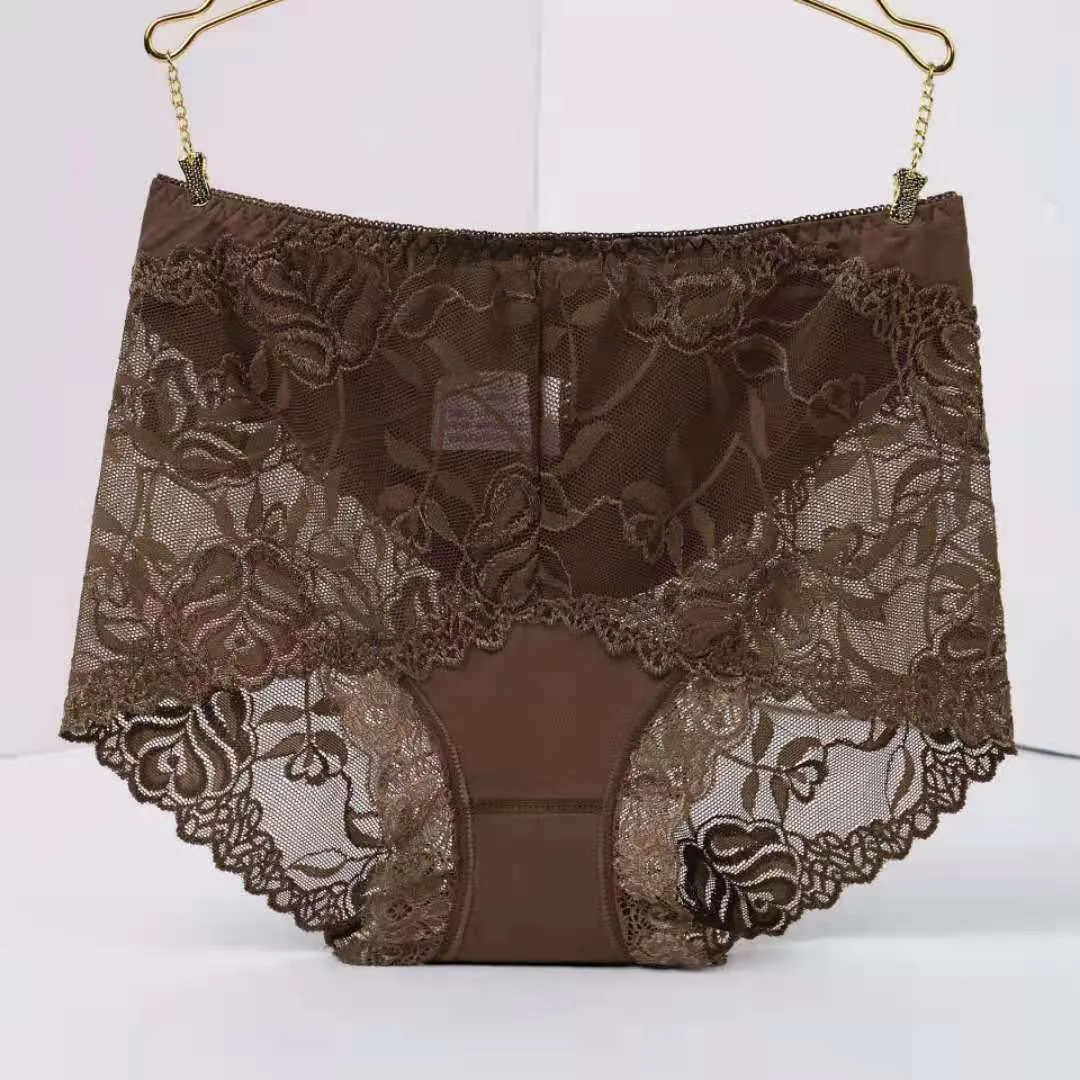 Mid-high-waist Lace Panties For Ladies Sexy