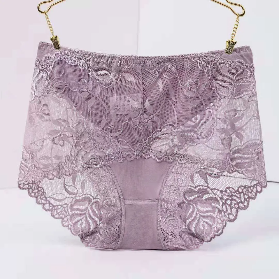 Mid-high-waist Lace Panties For Ladies Sexy