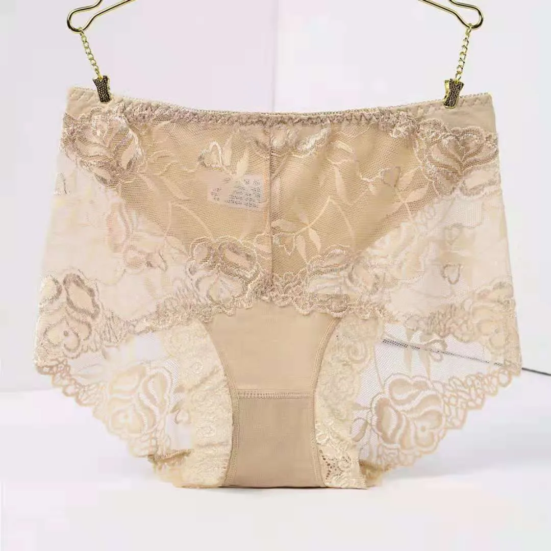 Mid-high-waist Lace Panties For Ladies Sexy