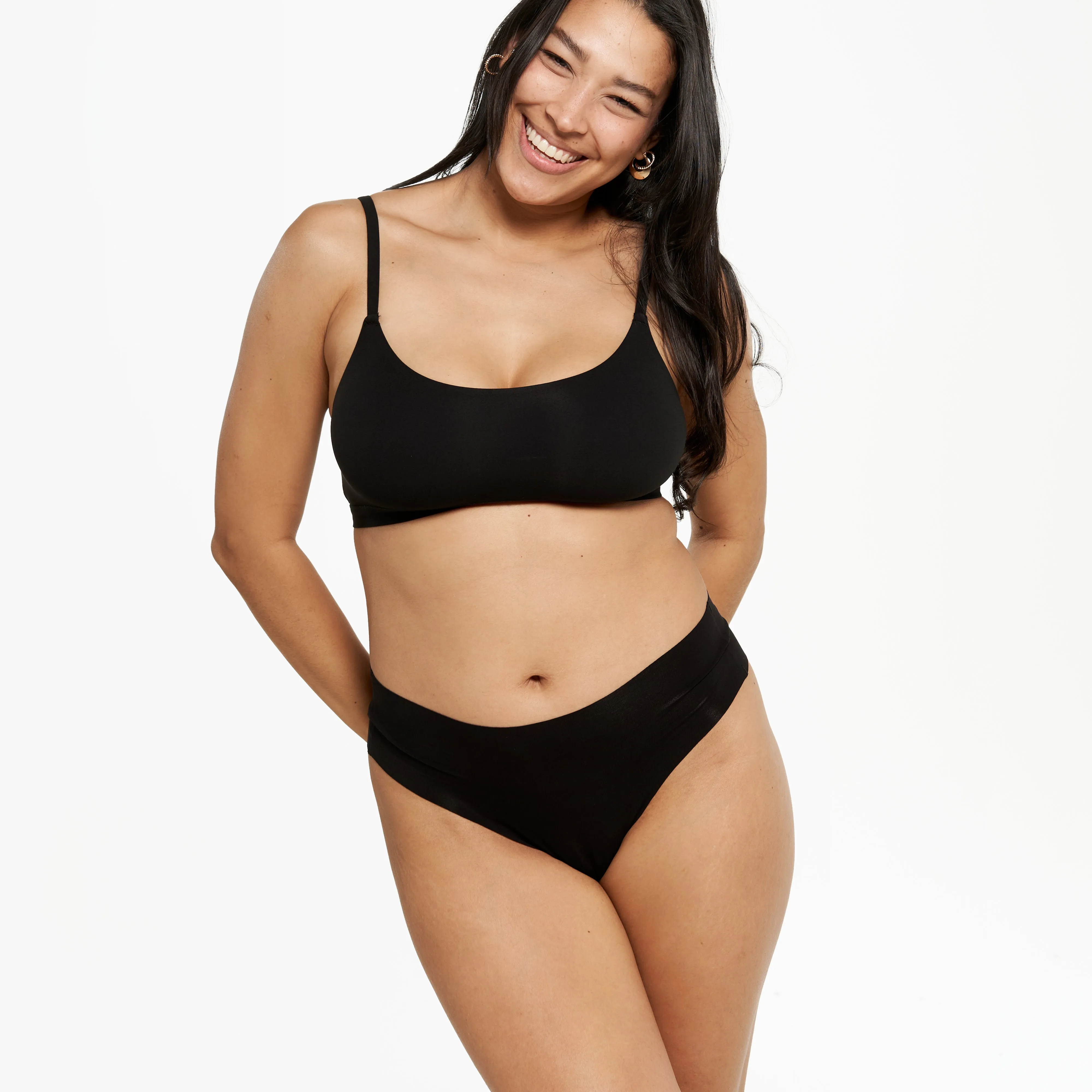 Mid-Rise Thong - Seamless Eco - Black