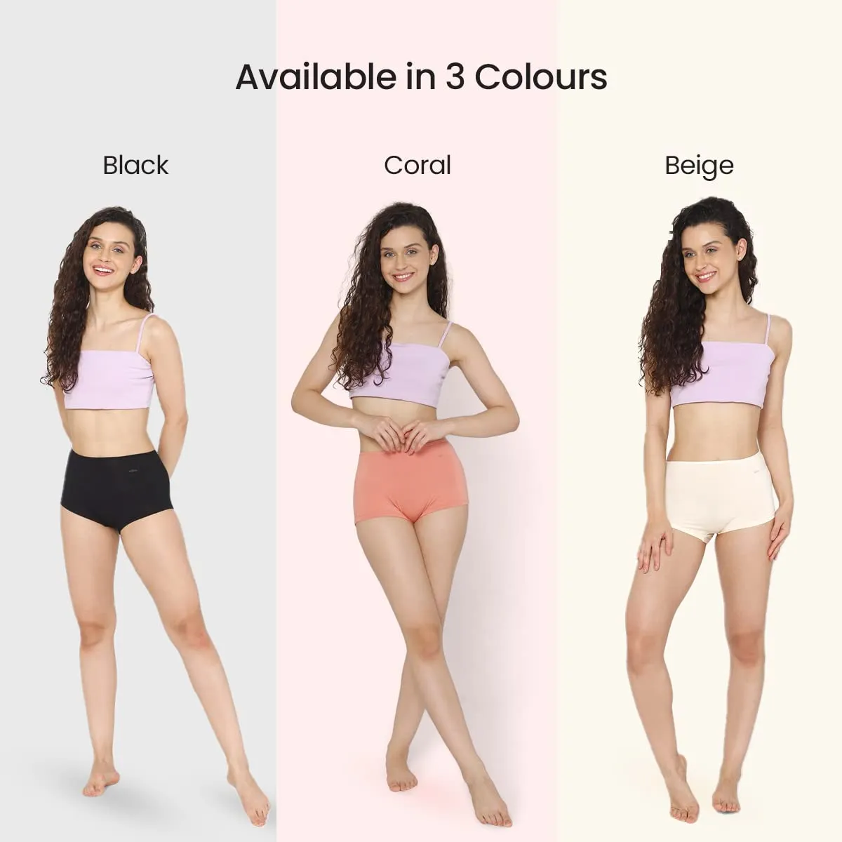 Mush Bamboo Boyshort Panties for Women | Ultra Soft Bamboo Underwear for Women | Breathable, Anti-Odor, Seamless & All Day Comfort Panties Pack of 3 (L, Peach)