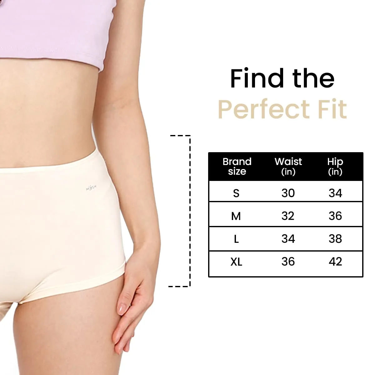 Mush Bamboo Boyshort Panties for Women | Ultra Soft Bamboo Underwear for Women | Breathable, Anti-Odor, Seamless & All Day Comfort Panties Pack of 3 (M, Beige)