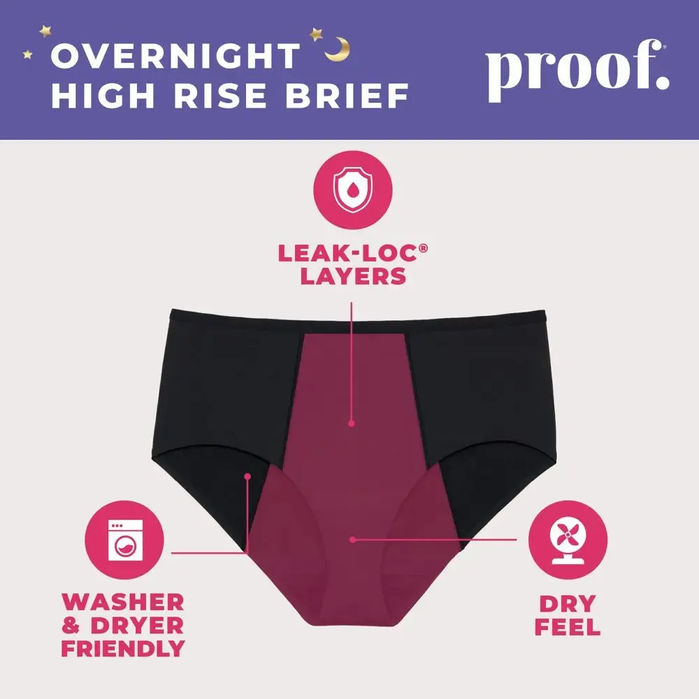 New - Proof. by Always Women's High-Rise Briefs, Overnight Absorbency Period