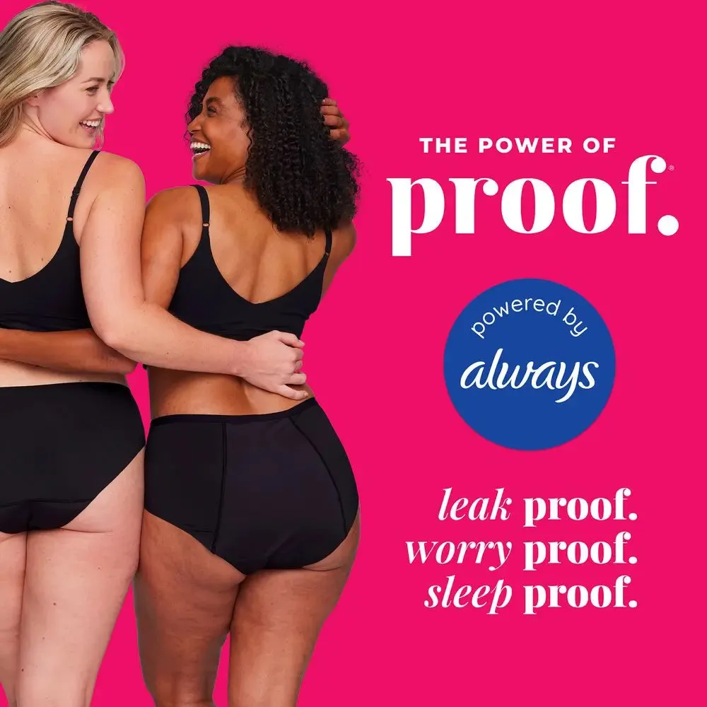 New - Proof. by Always Women's High-Rise Briefs, Overnight Absorbency Period