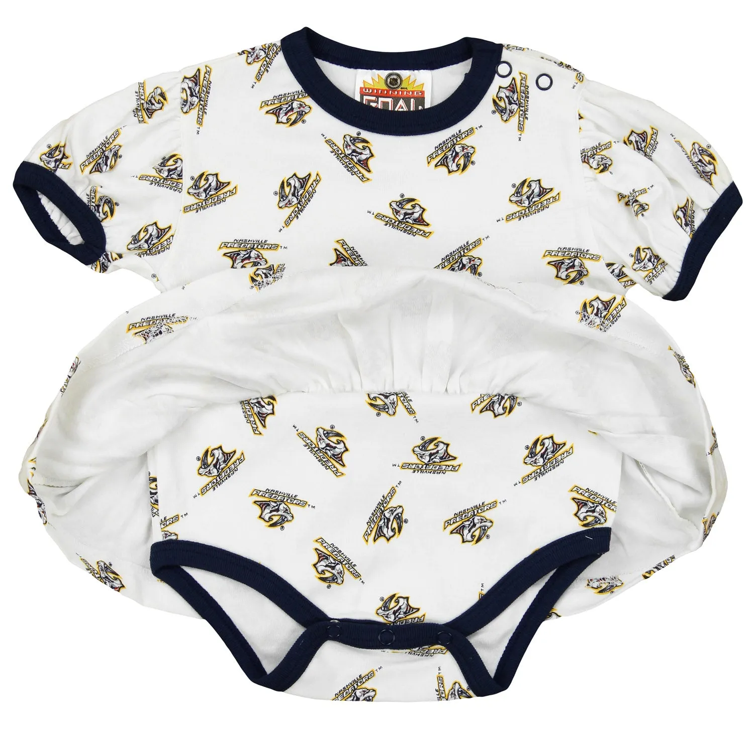 NHL Infant Nashville Predators Dress with Headband Set , White