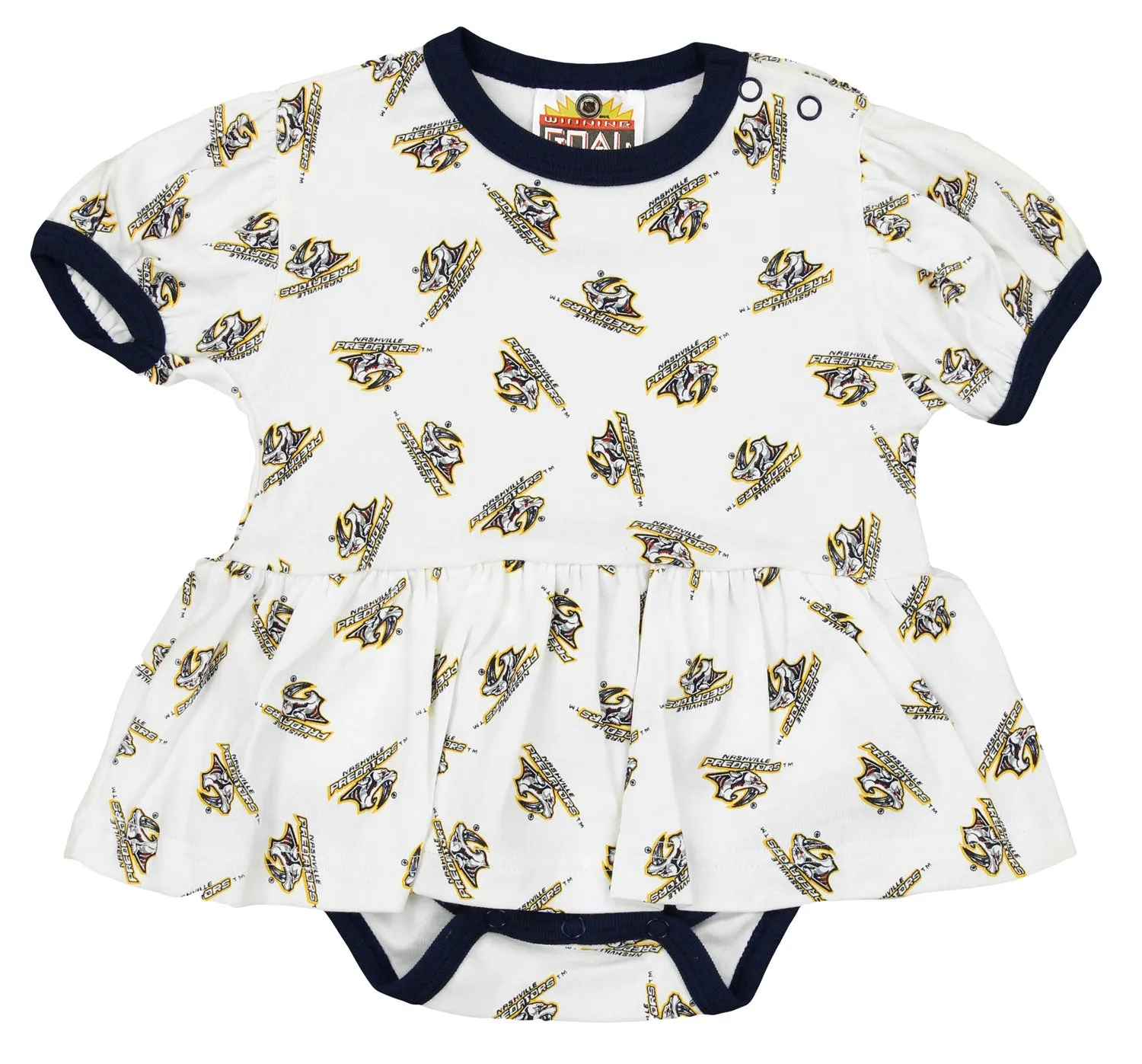 NHL Infant Nashville Predators Dress with Headband Set , White