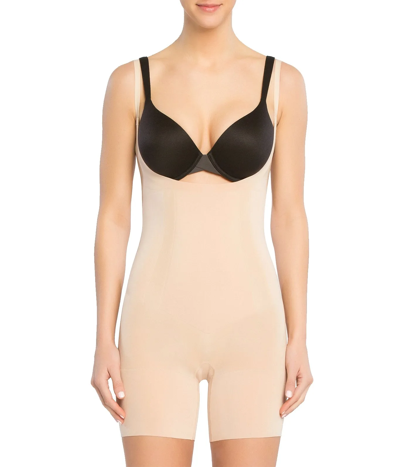 OnCore Open-Bust Mid-thigh Bodysuit Soft Nude