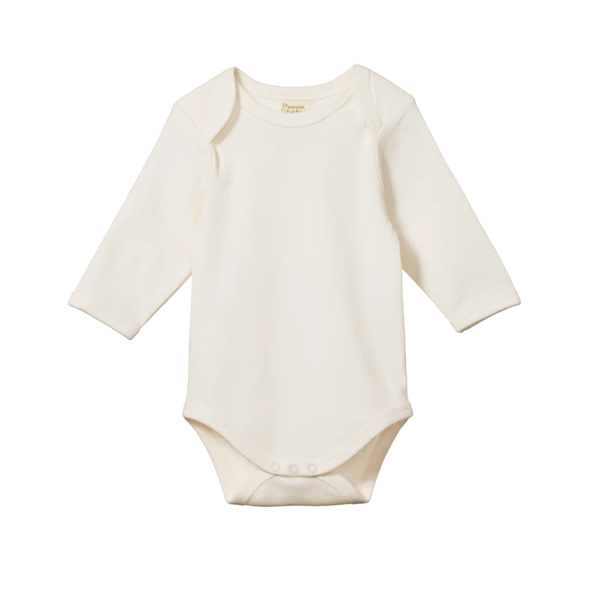 Organic Cotton Long Sleeve Bodysuit - Natural