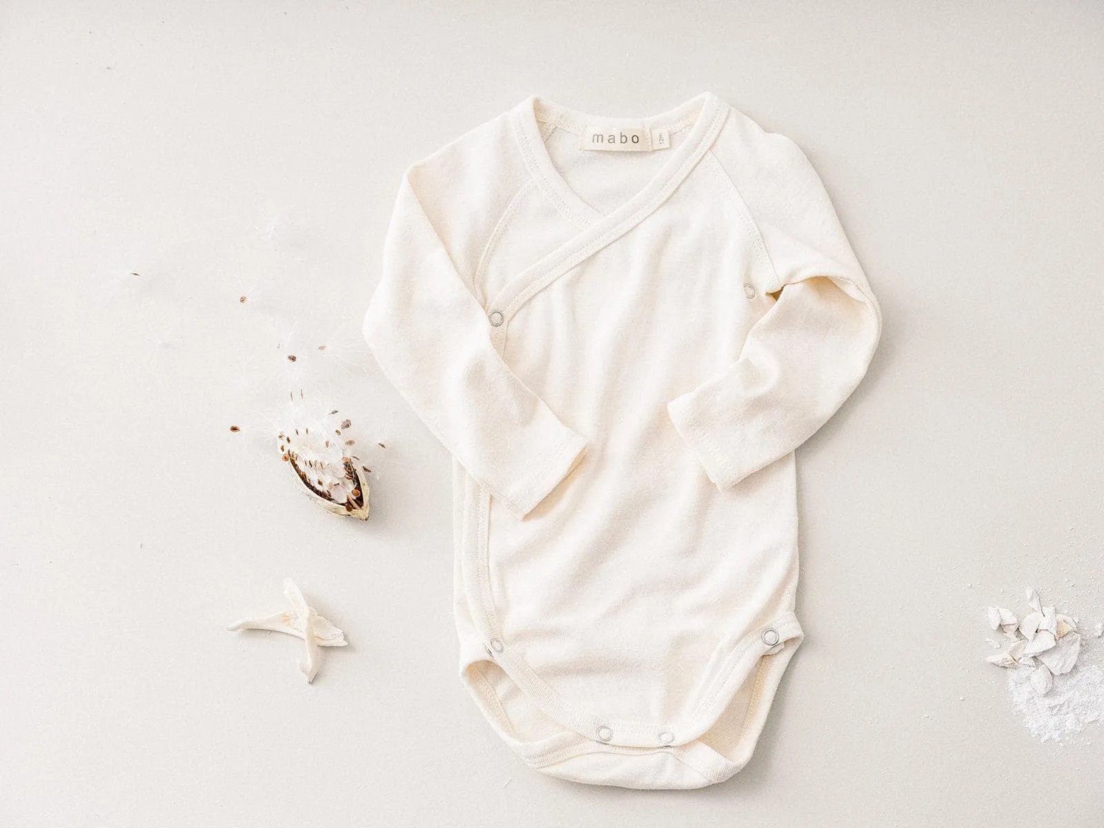 organic cotton wrap onesie - natural